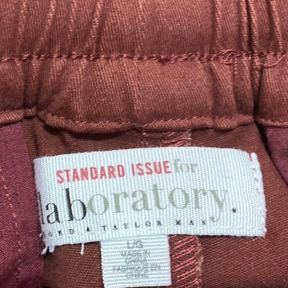 Laboratory Lord & Taylor Men's Red Tapered Drawstring Trousers Jogger Pants Sz L - Picture 4 of 5